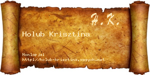 Holub Krisztina névjegykártya